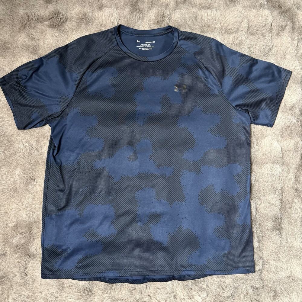 Under Armor The Tech Tee Blue Compression Shirt Size 2XL